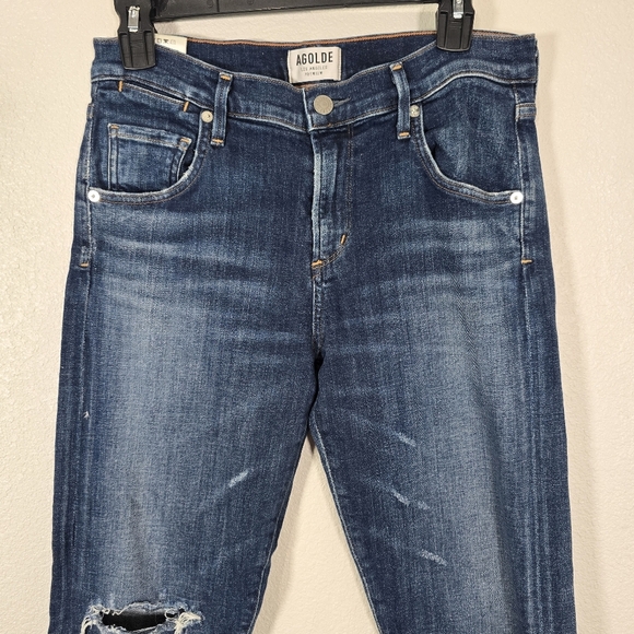 Agolde Isabel Slim Fit Boyfriend Starwood Slight Distressed Jeans Size 27 - Picture 6 of 13